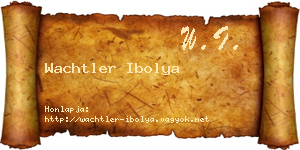 Wachtler Ibolya névjegykártya